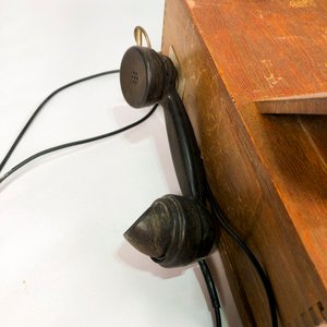 Teléfono Antiguo de Pared Erickson en Caja de Madera - imagen 5