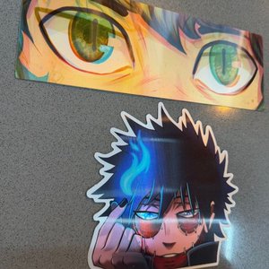 Stickers Anime Ojos y Personaje con Fuego - imagen 1