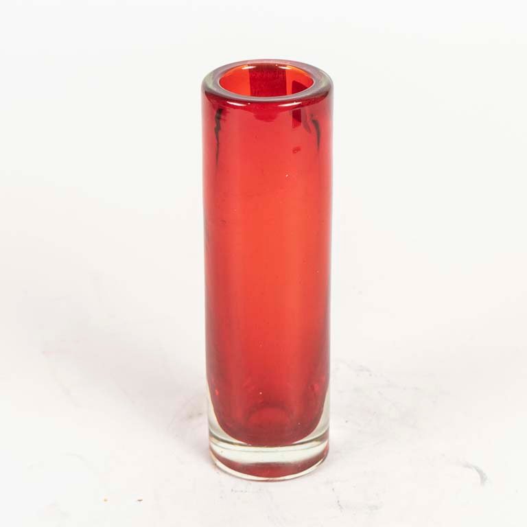 Florero Cilindrico de Cristal Rubí