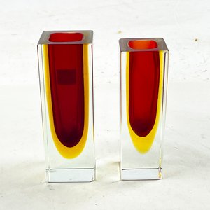 Lote anterior: Par de Floreros Rectangulares de Cristal Halinor y Rubí