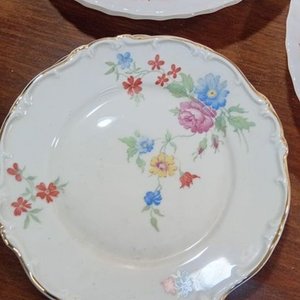 Lote de 12 Platos Vintage de Vidrio y Cerámica con Diseños Florales - imagen 4