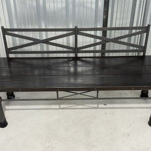 Juego de Exterior de Madera y Metal con Mesa y Bancos - imagen 18