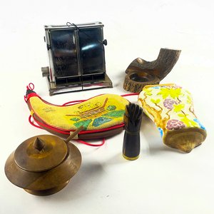 Lote de 7 piezas: Tostadora, Cenicero de Madera, Destapador y Bota de Vino - imagen 1