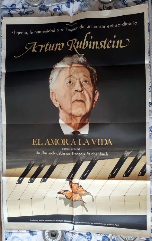 Poster Original "El Amor a la Vida" Arthur Rubinstein - 1969