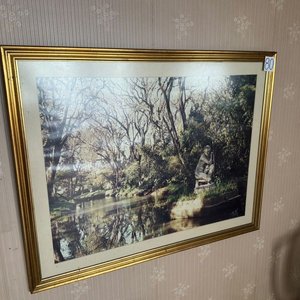 Cuadro con Lámina del Parque Solari y Marco Dorado - imagen 3