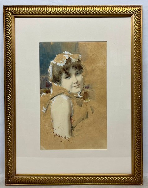 Lote siguiente: Acuarela de T. Giacomelli 'Joven' - Pintura en papel