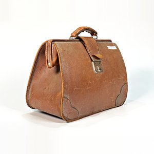 Maletín Médico Vintage de Cuero Marrón con Detalles - imagen 2
