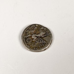 Lote siguiente: Denario de Plata de la República Romana: D. Junis L.F. Silanus (91 A.C.)