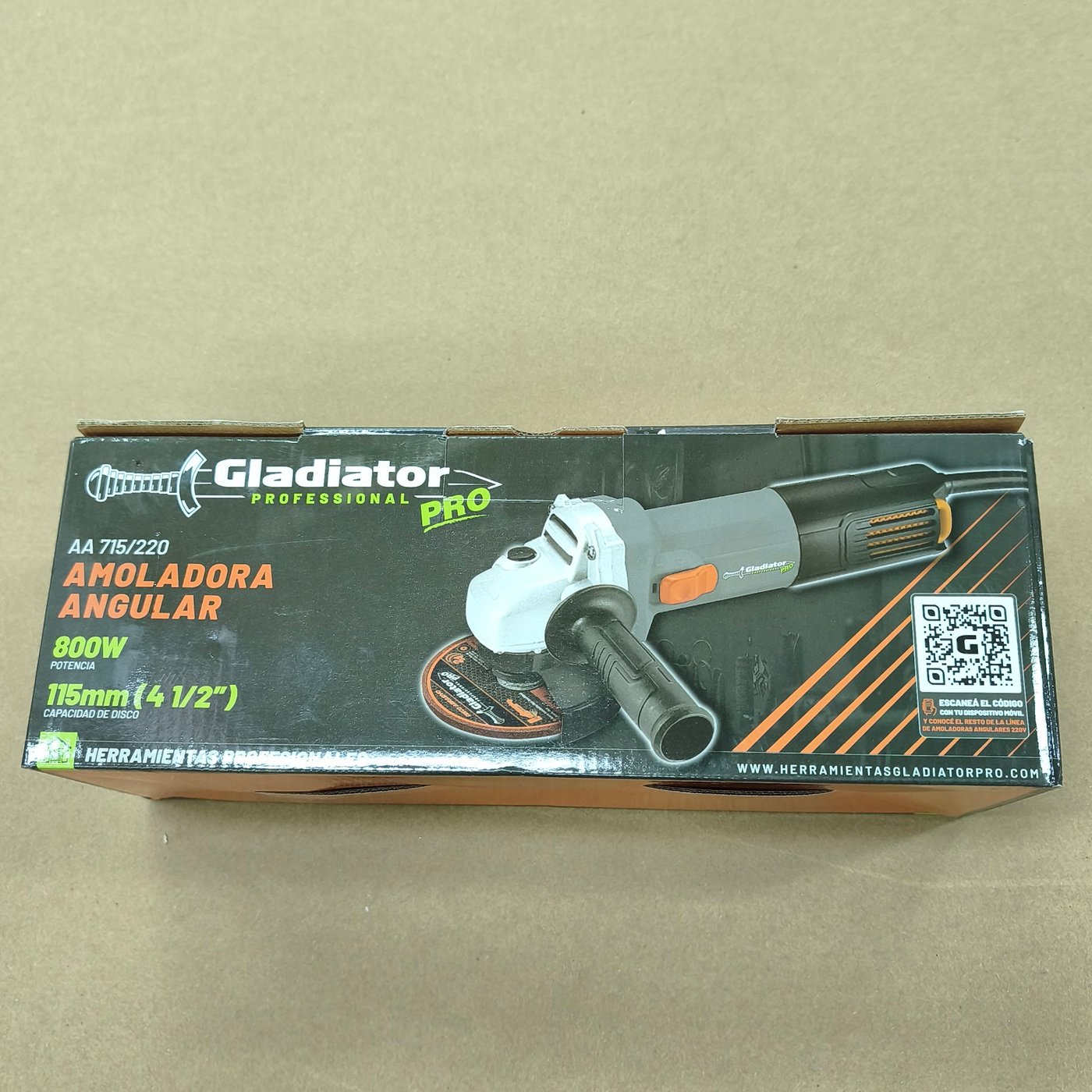 Amoladora Angular Gladiator Pro 800W con Empuñadura Lateral
