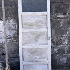Puerta de Interior Antigua con Marco de Madera y Panel de Vidrio - imagen 3