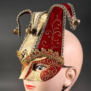 Antifaz Veneciano con Cascabeles y Detalles Dorados - imagen 5
