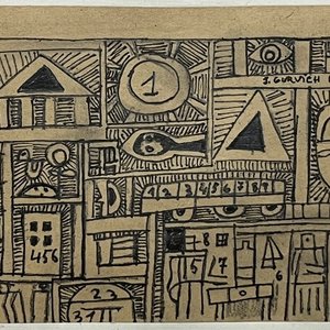 Obra "Constructivo" de José Gurvich: Tinta y Lápiz sobre Papel (10x13 cm) - imagen 1