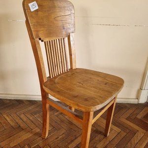 Antigua Silla de Escritorio de Madera Clara con Asiento Anatómico - imagen 3