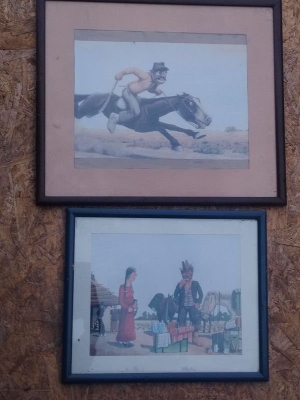 Lote de 2 Cuadros con Motivos de Molina Campos