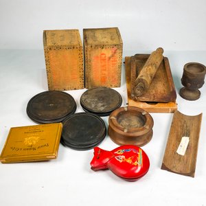 Lote de Objetos de Madera y Otros Elementos Vintage - imagen 2