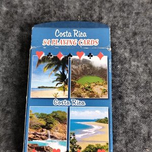 Dos Mazos de Cartas de Poker con Imágenes de Costa Rica y Estuche de Cuero - imagen 2