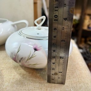 Conjunto de Porcelana Olmos Uruguaya con Flores Rosadas - 5 Piezas - imagen 6