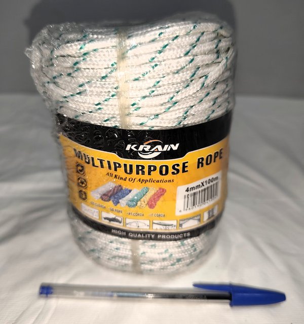 Rollo de Cuerda Náutica Multiuso Krain 4mm x 100m, Nueva en Blíster