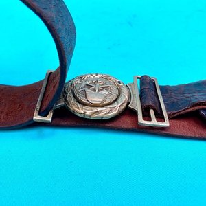 Antiguo cinto de bombero hebilla en bronce. - imagen 5