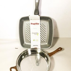 Lote siguiente: Set de Cocina: Plancha Grill y Sartén Papilla