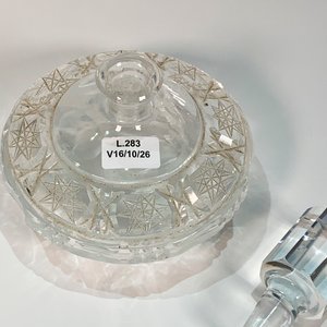 Perfumero de Cristal Tallado y Facetado con Tapón - imagen 3