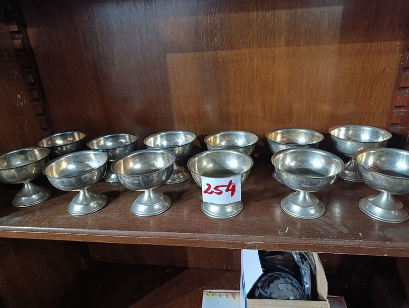 Lote de 12 Copas para Helado Metálicas Plateadas