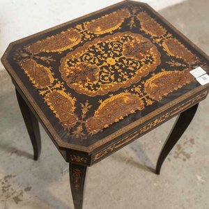 Mesita Musical Antigua con Marqueterie y Compartimentos - imagen 2