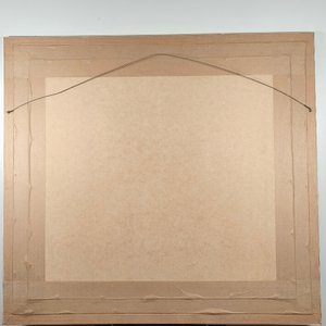 Pintura "Viani 17" Acrílico sobre Fibra: Escena Natural con Gato y Marco Plateado - imagen 8